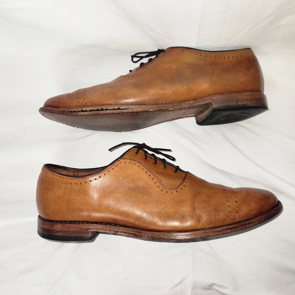 Allen Edmonds Vernon Oxford Brown Brogue Cap Toe Shoes Mens 10.5 D 8810 - Picture 13 of 16